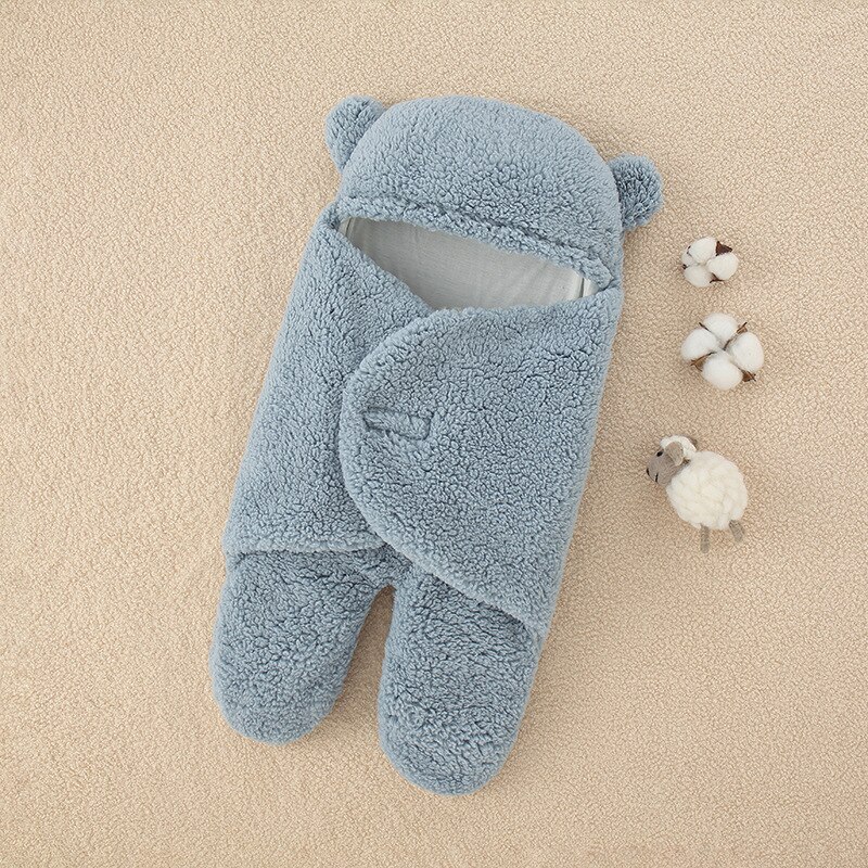 Baby Sleeping Bag Ultra-Soft Fluffy Fleece Newborn Receiving Blanket Infant Boys Girls Clothes Sleep Nursery Wrap Swaddle