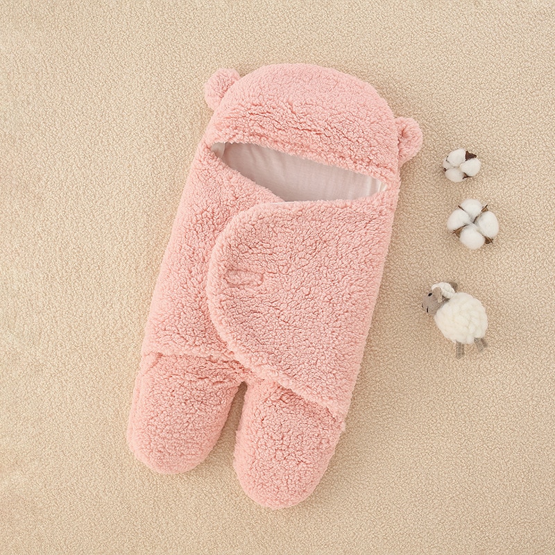 Baby Sleeping Bag Ultra-Soft Fluffy Fleece Newborn Receiving Blanket Infant Boys Girls Clothes Sleep Nursery Wrap Swaddle