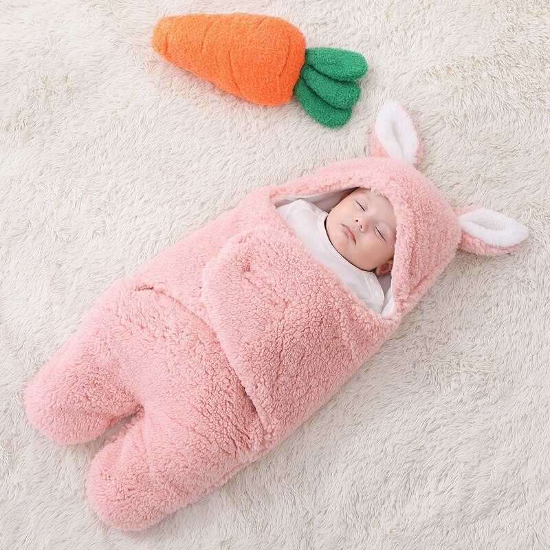 Baby Sleeping Bag Ultra-Soft Fluffy Fleece Newborn Receiving Blanket Infant Boys Girls Clothes Sleep Nursery Wrap Swaddle