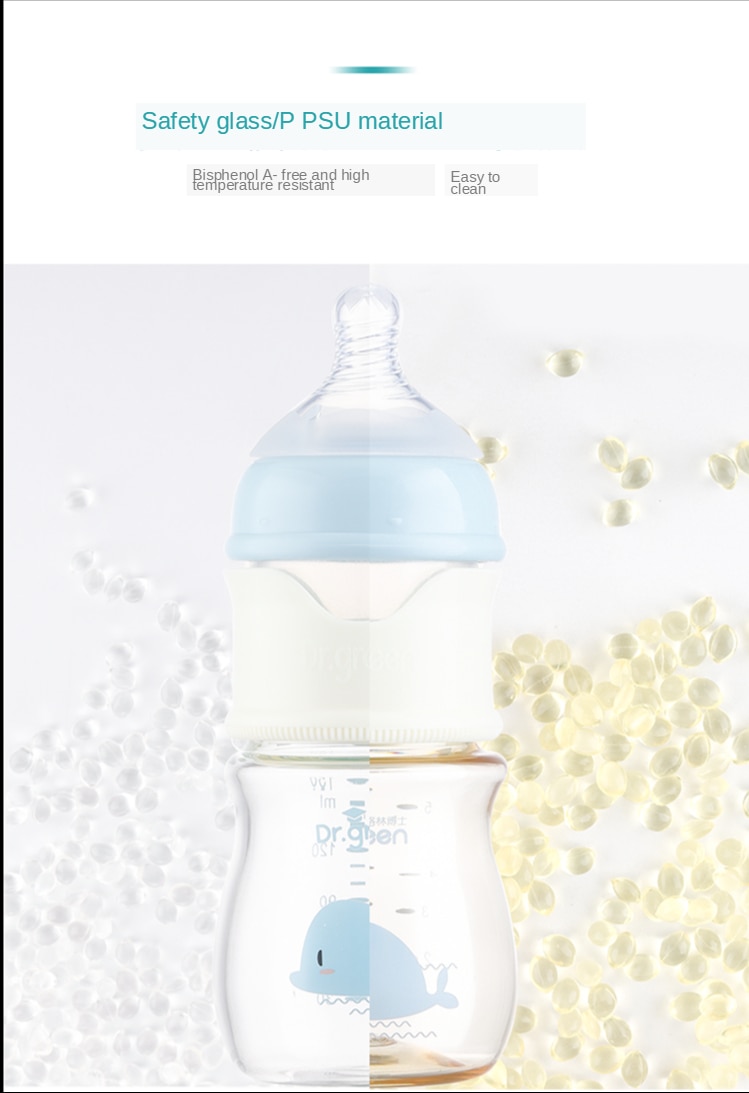 Baby PPSU Glass PP Bottle Three Materials Wide-bore Quick Flush Anti-colic Newborn Milk Training Feeding Accessories Water
