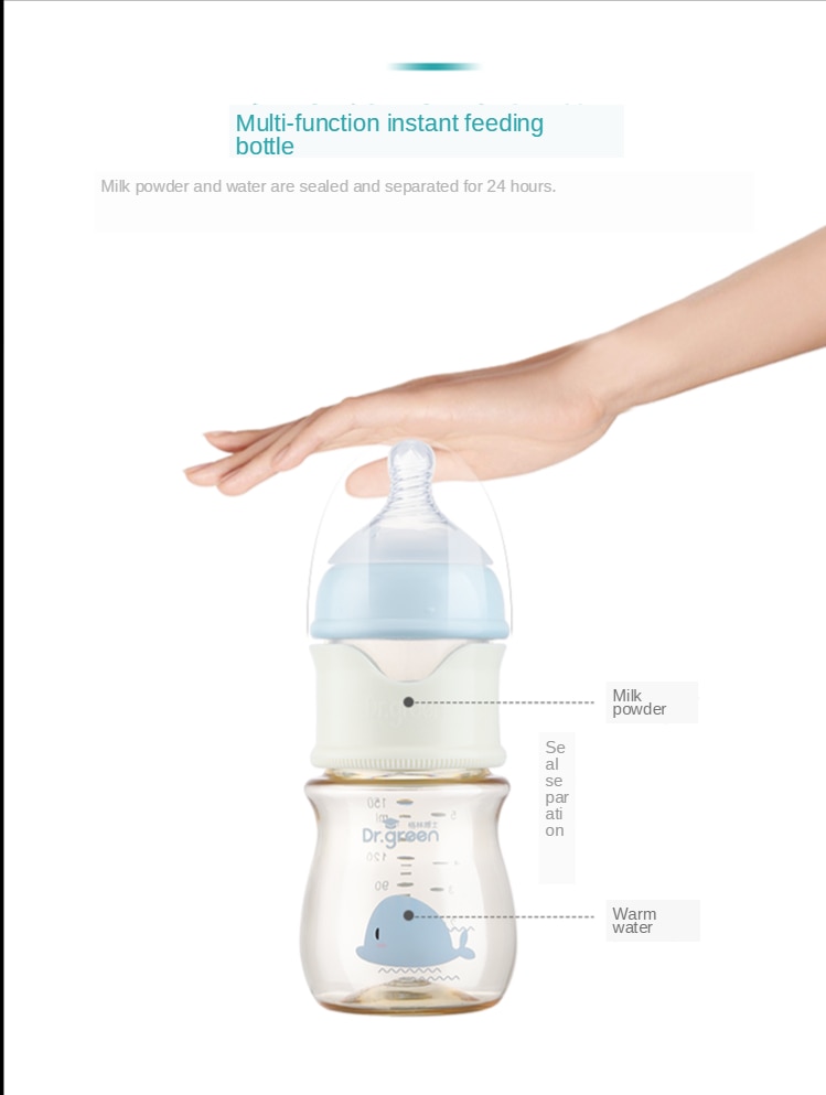 Baby PPSU Glass PP Bottle Three Materials Wide-bore Quick Flush Anti-colic Newborn Milk Training Feeding Accessories Water