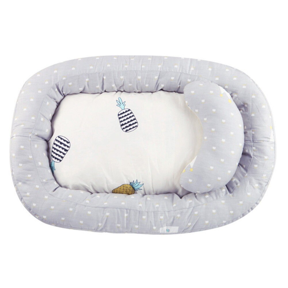 Portable Baby Nest Bed Crib Removable Washable Protect Cushion with Pillow Crib Travel Bed Infant Toddler for Newborn Baby Bed