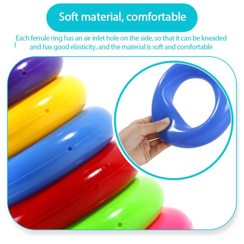 Rainbow Stacking Rings Tower Duck Toy Kids Toddler Bath Tub Play Toy Gift Early Development Play Toys Baby Brinquedos
