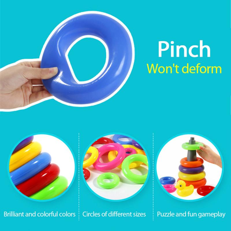 Rainbow Stacking Rings Tower Duck Toy Kids Toddler Bath Tub Play Toy Gift Early Development Play Toys Baby Brinquedos Rainbow Stacking Rings Tower Duck Toy Kids Toddler Bath Tub Play Toy Gift Early Development Play Toys Baby Brinquedos