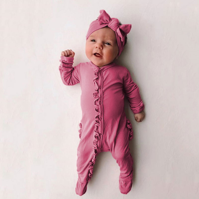 Spring Fall Boutique Solid Cotton Headband Ruffle Little Brother Cute Romper Babygirl Onesie New Born Baby Boys&Girls Clothes Spring Fall Boutique Solid Cotton Headband Ruffle Little Brother Cute Romper Babygirl Onesie New Born Baby Boys&Girls Clothes