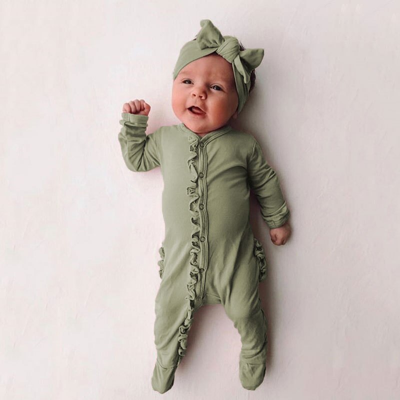 Spring Fall Boutique Solid Cotton Headband Ruffle Little Brother Cute Romper Babygirl Onesie New Born Baby Boys&Girls Clothes Spring Fall Boutique Solid Cotton Headband Ruffle Little Brother Cute Romper Babygirl Onesie New Born Baby Boys&Girls Clothes