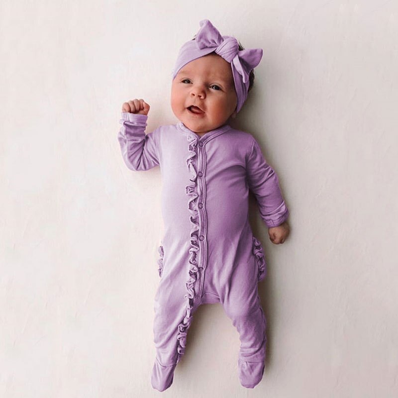 Spring Fall Boutique Solid Cotton Headband Ruffle Little Brother Cute Romper Babygirl Onesie New Born Baby Boys&Girls Clothes Spring Fall Boutique Solid Cotton Headband Ruffle Little Brother Cute Romper Babygirl Onesie New Born Baby Boys&Girls Clothes