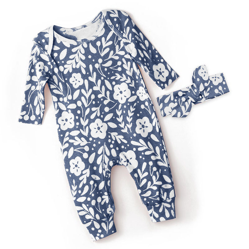 Newborn Clothes Baby Boys&Girls Long Sleeve Rompers Flower Cartoons Jumpsuit Baby Bodysuit Toddler Headwear Girl Clothing 2021