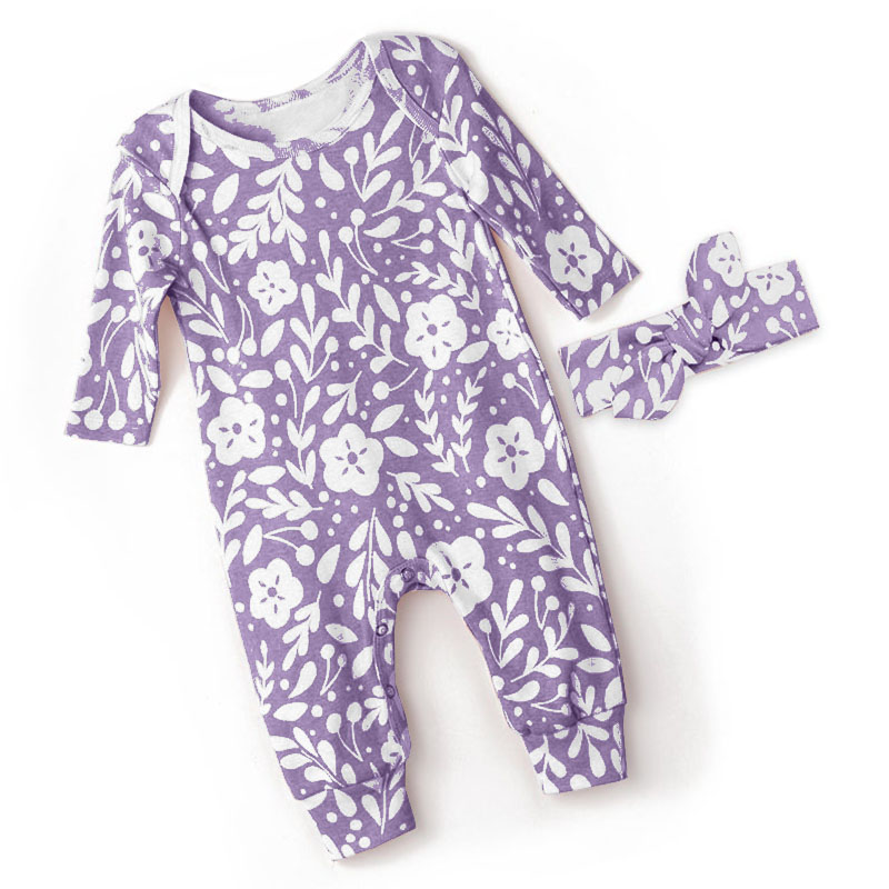 Newborn Clothes Baby Boys&Girls Long Sleeve Rompers Flower Cartoons Jumpsuit Baby Bodysuit Toddler Headwear Girl Clothing 2021