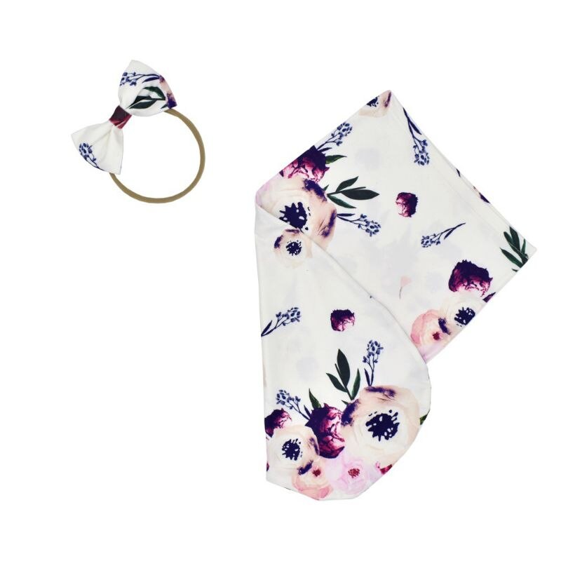 Soft Cotton Infant Swaddle Muslin Blanket Newborn Baby Wrap Swaddling Blanket Sleeping Bag+Headband Outfits Set Soft Cotton Infant Swaddle Muslin Blanket Newborn Baby Wrap Swaddling Blanket Sleeping Bag+Headband Outfits Set