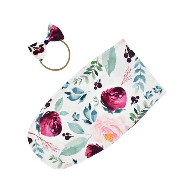 Soft Cotton Infant Swaddle Muslin Blanket Newborn Baby Wrap Swaddling Blanket Sleeping Bag+Headband Outfits Set Soft Cotton Infant Swaddle Muslin Blanket Newborn Baby Wrap Swaddling Blanket Sleeping Bag+Headband Outfits Set