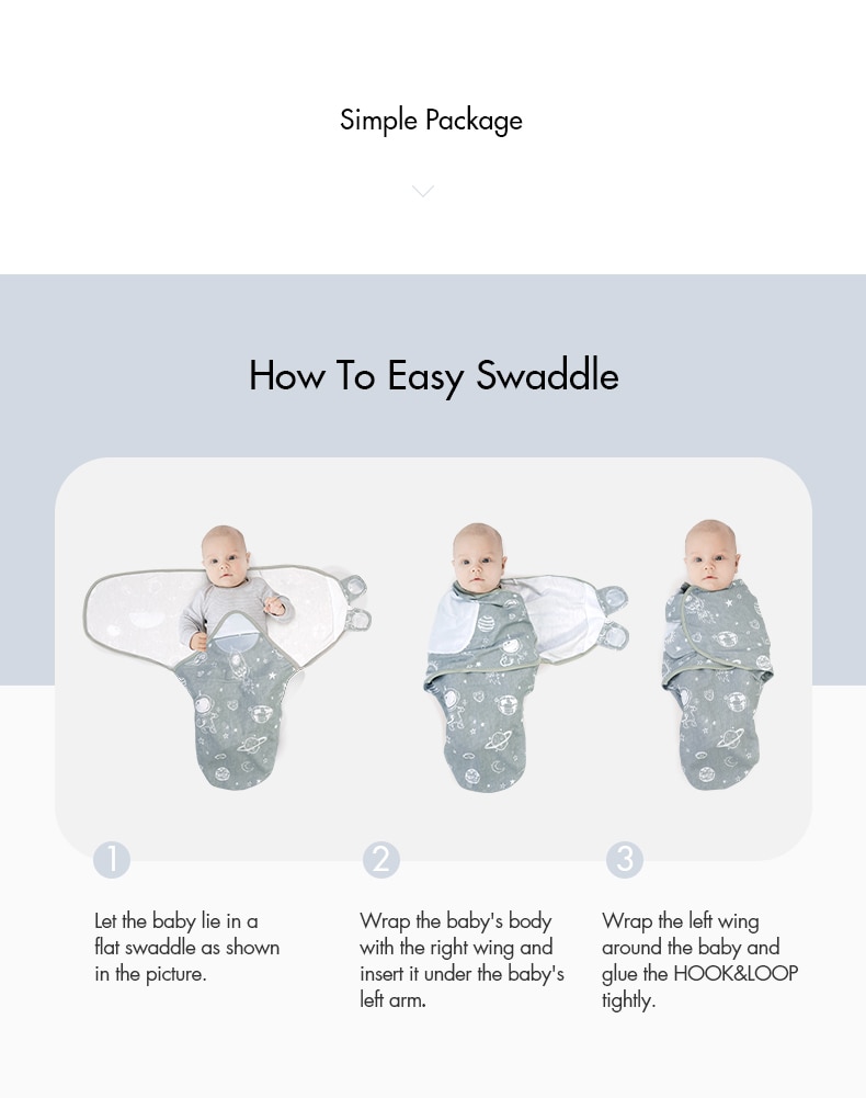 100% Organic Cotton Baby Swaddle Wrap for Infant