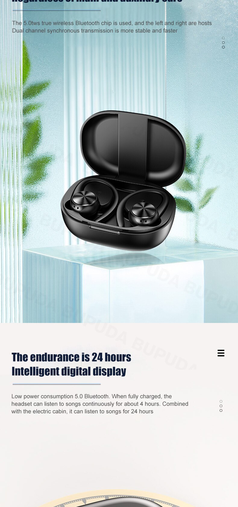 Sports Bluetooth Wireless Ear hooks  Earphones with Mic IPX5 Waterproof Sports Bluetooth Wireless Ear hooks  Earphones with Mic IPX5 Waterproof