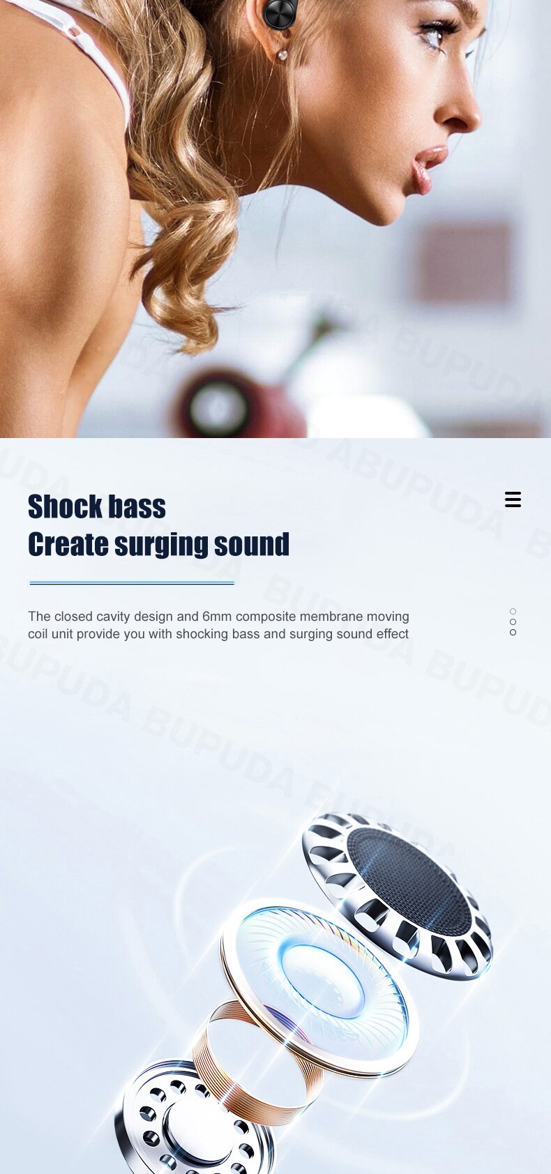 Sports Bluetooth Wireless Ear hooks  Earphones with Mic IPX5 Waterproof Sports Bluetooth Wireless Ear hooks  Earphones with Mic IPX5 Waterproof