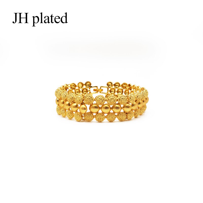 Nigeria Dubai Gold color jewelry sets African bridal wedding gifts party for women Bracelet Necklace earrings ring set collares