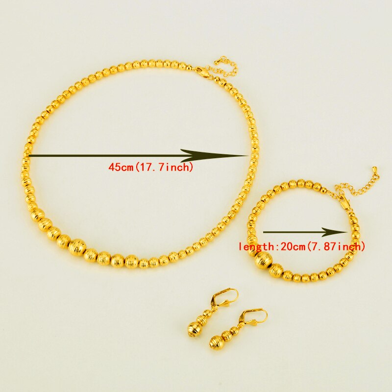Hot Selling Gold Plated Bead Jewellery Set