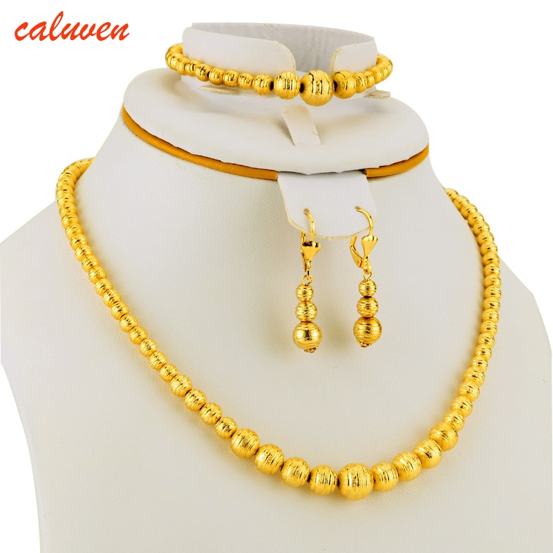 Hot Selling Gold Plated Bead Jewellery Set Hot Selling Gold Plated Bead Jewellery Set