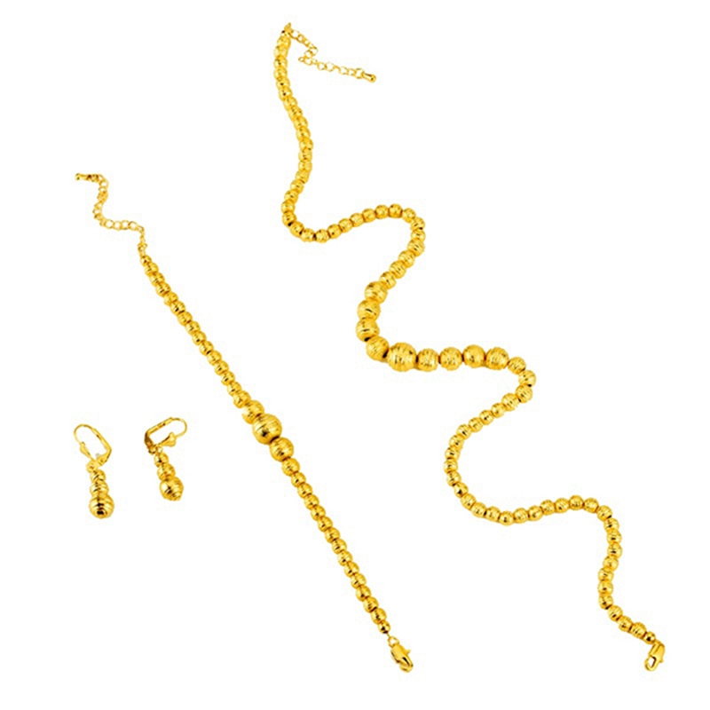 Hot Selling Gold Plated Bead Jewellery Set Hot Selling Gold Plated Bead Jewellery Set