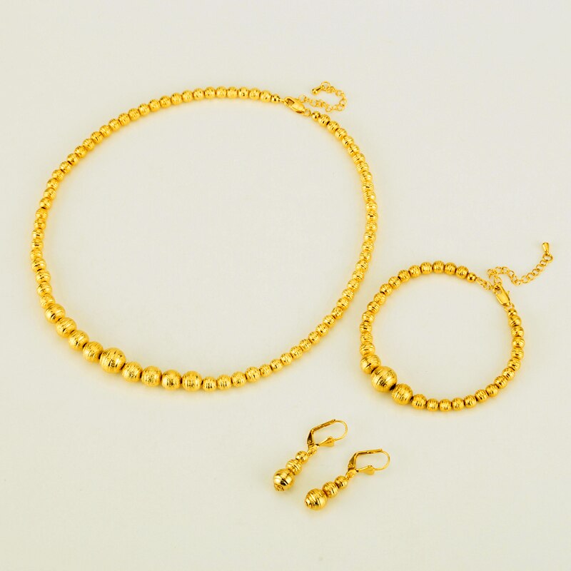 Hot Selling Gold Plated Bead Jewellery Set