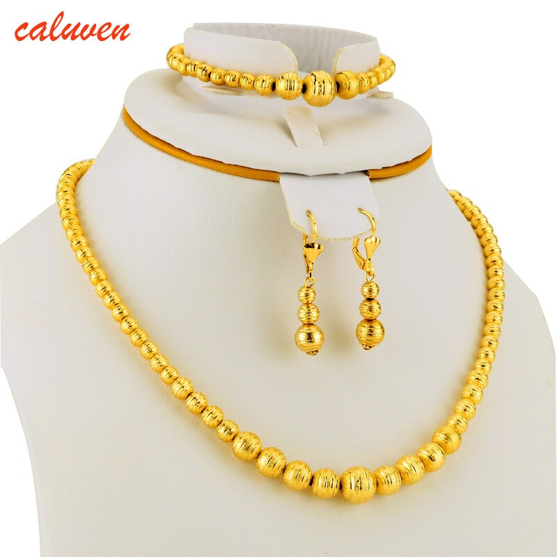 Hot Selling Gold Plated Bead Jewellery Set