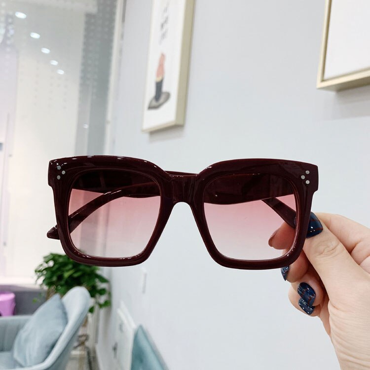 Vintage Women Luxury Square Sunglasses Brand Designer Retro Big Frame