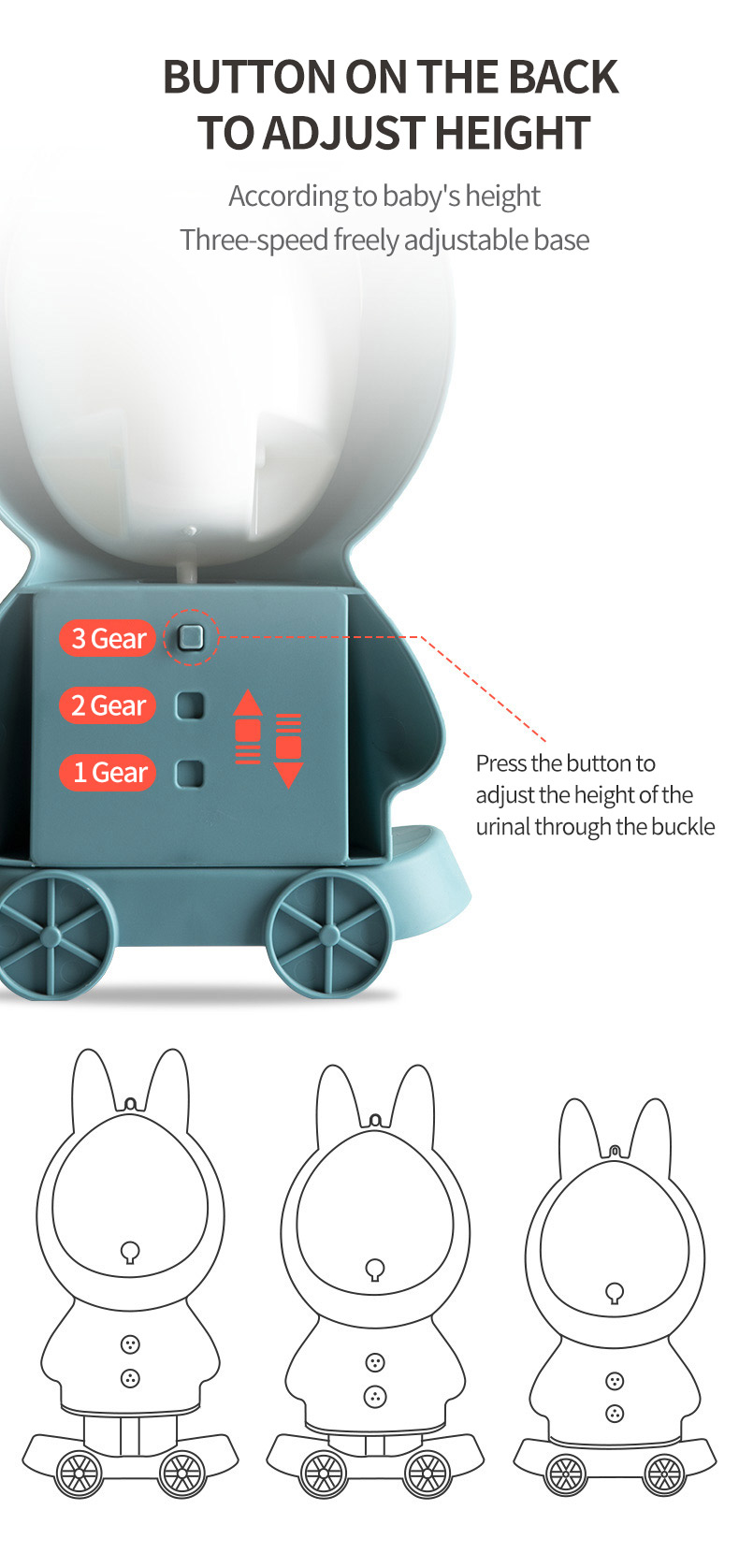 Portable Rabbit Baby Potty Toilet Stand Vertical Urinal Training For Boys