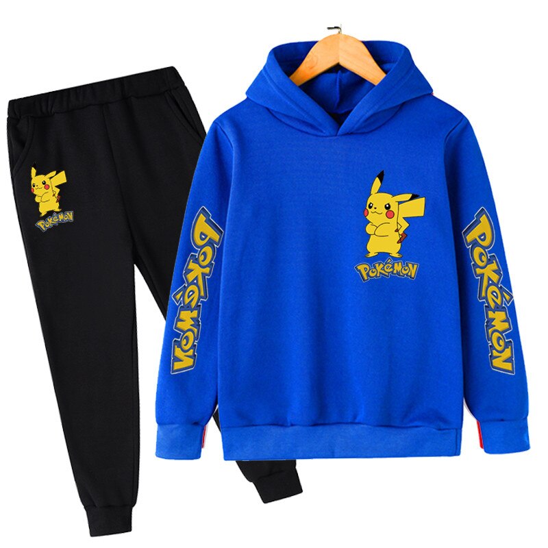 2PCS Kids Pokemon Cartoon Hoodies Outfits 4-14 Years