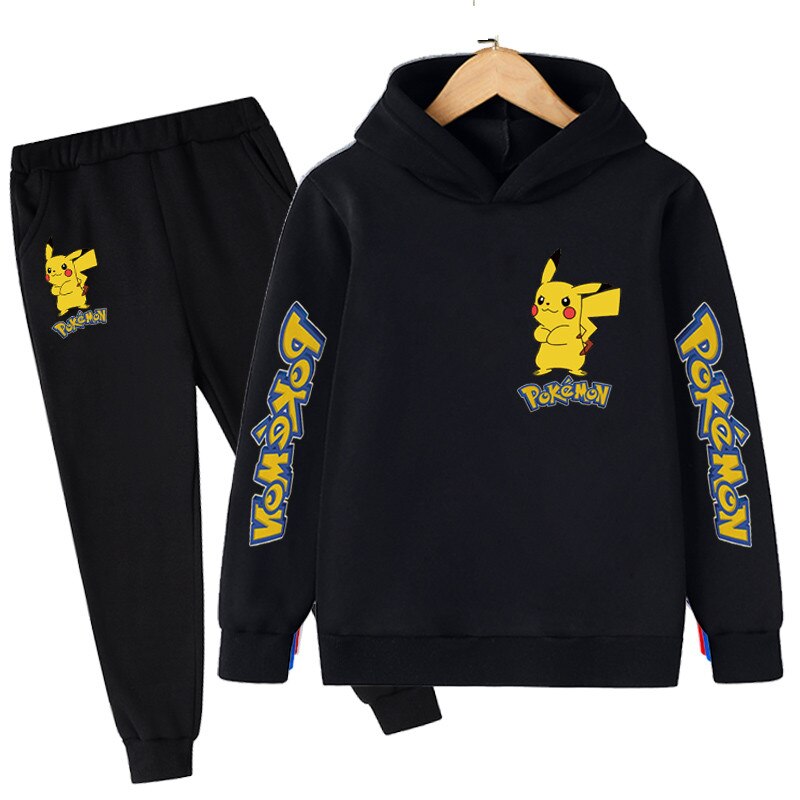 2PCS Kids Pokemon Cartoon Hoodies Outfits 4-14 Years
