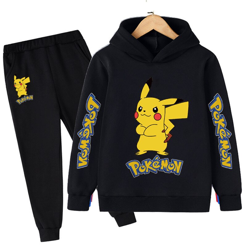 2PCS Kids Pokemon Cartoon Hoodies Outfits 4-14 Years