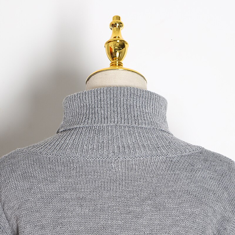 Split Black Sweater Women Long Sleeve Turtleneck Knitted Pullover Tops Split Black Sweater Women Long Sleeve Turtleneck Knitted Pullover Tops