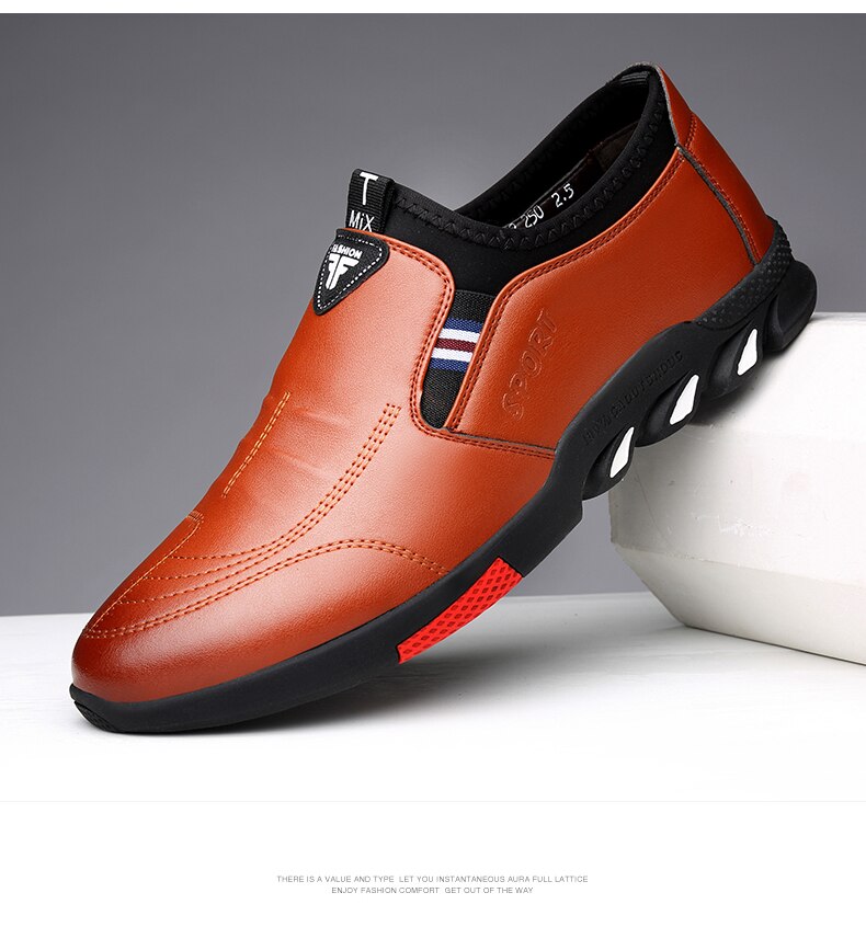 Leather Shoes Men's Leather Spring 2021 New Men's Business Casual Soft-Soled Non-Slip Breathable All-Match Footwear