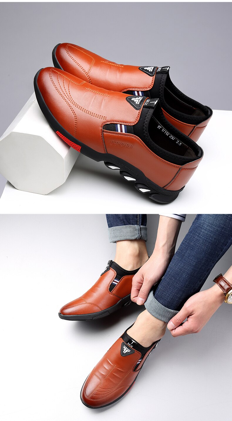 Leather Shoes Men's Leather Spring 2021 New Men's Business Casual Soft-Soled Non-Slip Breathable All-Match Footwear