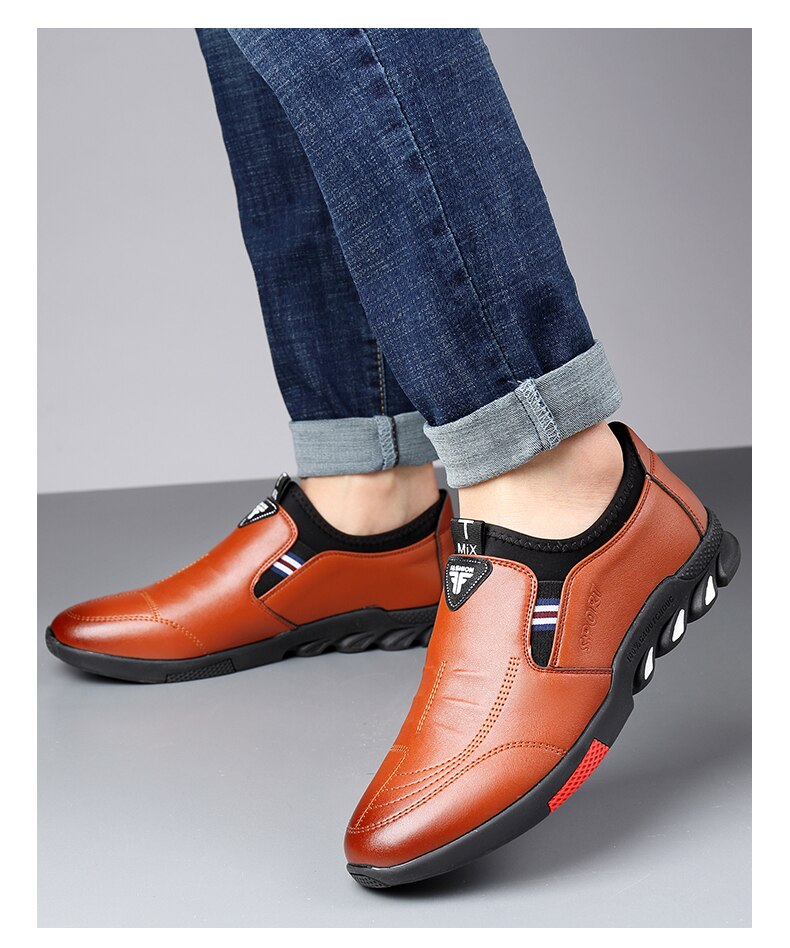 Leather Shoes Men's Leather Spring 2021 New Men's Business Casual Soft-Soled Non-Slip Breathable All-Match Footwear