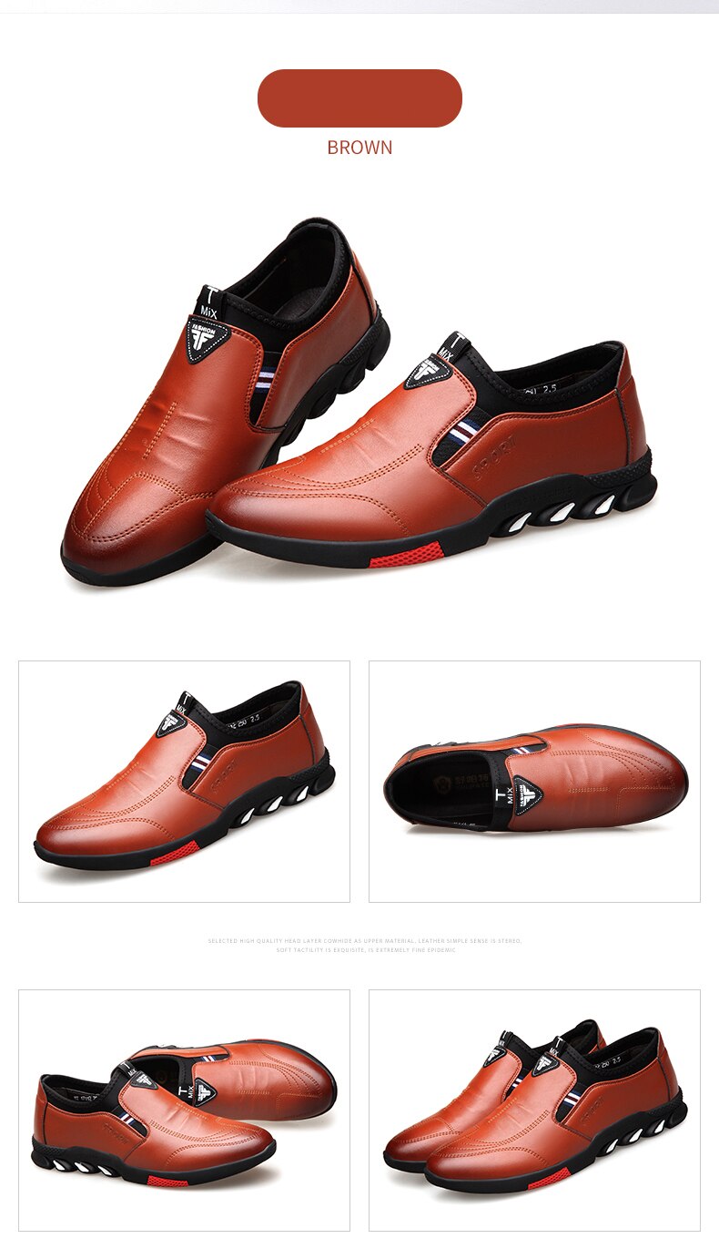 Leather Shoes Men's Leather Spring 2021 New Men's Business Casual Soft-Soled Non-Slip Breathable All-Match Footwear