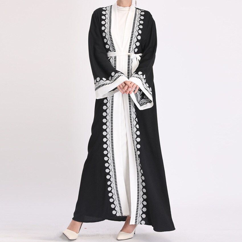 Ramadan Eid Open Abayas for Women Dubai Abaya Turkey Muslim Hijab Dress Kimono Cardigan Robe Musulmane Longue Djelaba Femme