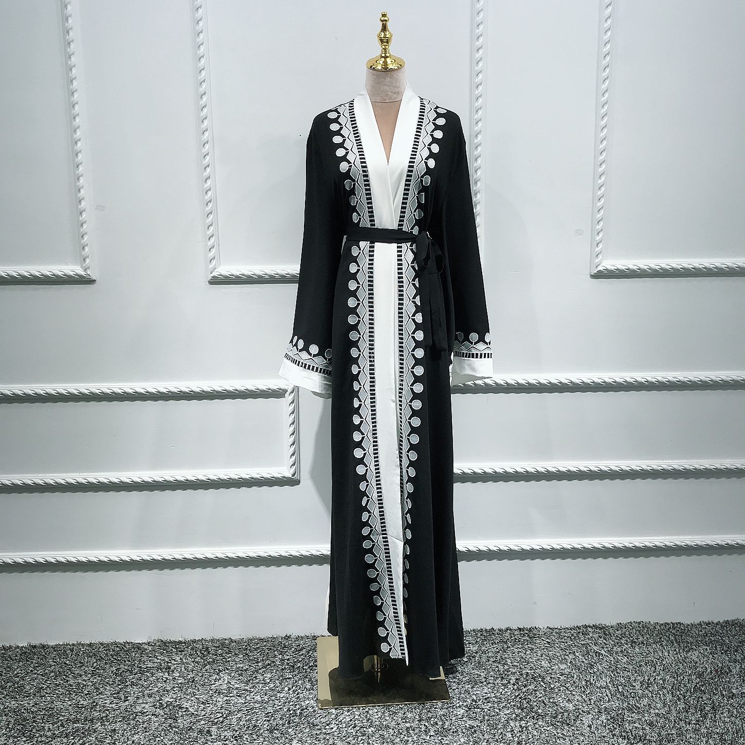 Ramadan Eid Open Abayas for Women Dubai Abaya Turkey Muslim Hijab Dress Kimono Cardigan Robe Musulmane Longue Djelaba Femme