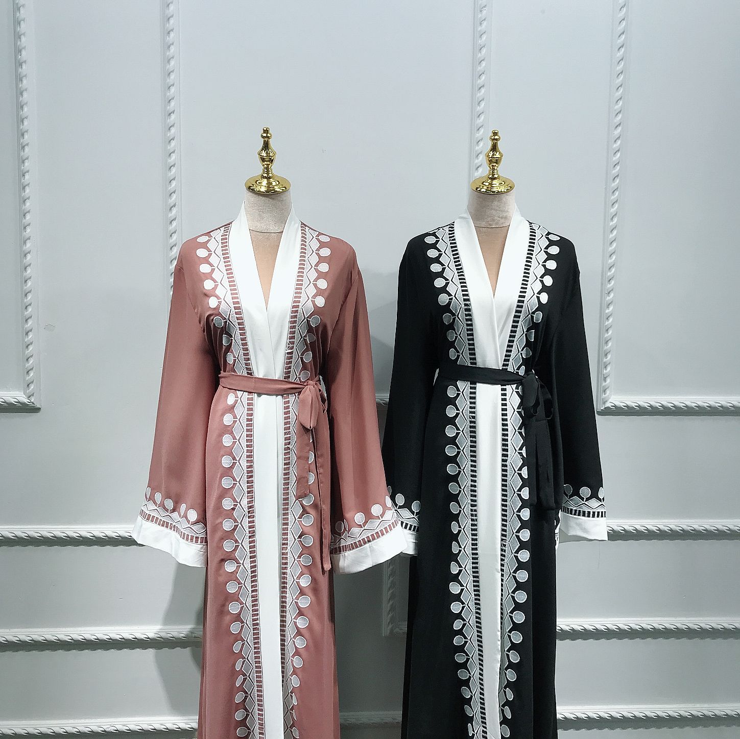 Ramadan Eid Open Abayas for Women Dubai Abaya Turkey Muslim Hijab Dress Kimono Cardigan Robe Musulmane Longue Djelaba Femme