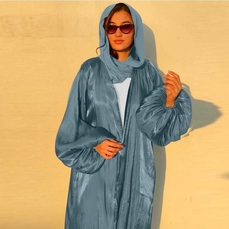 Eid Djellaba Abaya Dubai Shiny Soft Puff Sleeves Muslim Dress Silky Abaya Dubai Turkey Muslim Dress Islam Abayas With Belt WY56 Eid Djellaba Abaya Dubai Shiny Soft Puff Sleeves Muslim Dress Silky Abaya Dubai Turkey Muslim Dress Islam Abayas With Belt WY56