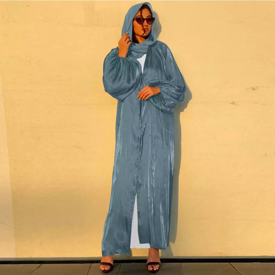 Eid Djellaba Abaya Dubai Shiny Soft Puff Sleeves Muslim Dress Silky Abaya Dubai Turkey Muslim Dress Islam Abayas With Belt WY56 Eid Djellaba Abaya Dubai Shiny Soft Puff Sleeves Muslim Dress Silky Abaya Dubai Turkey Muslim Dress Islam Abayas With Belt WY56