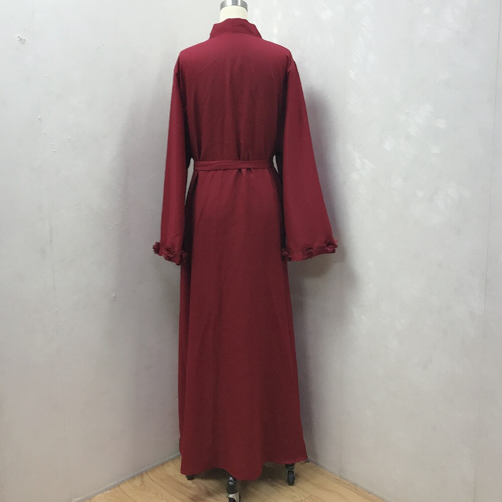 Eid Djellaba Abaya Dubai 3D Appliques Sleeves Muslim Dress Opened Abaya Dubai Turkey Muslim Dress Islam Abayas With Belt WY689 Eid Djellaba Abaya Dubai 3D Appliques Sleeves Muslim Dress Opened Abaya Dubai Turkey Muslim Dress Islam Abayas With Belt WY689