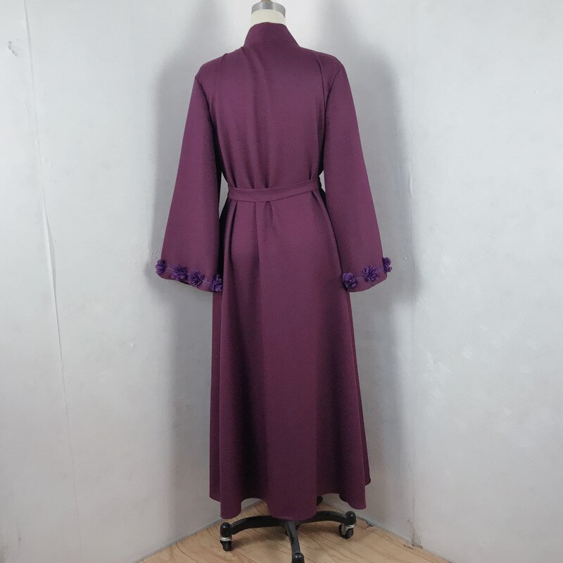 Eid Djellaba Abaya Dubai 3D Appliques Sleeves Muslim Dress Opened Abaya Dubai Turkey Muslim Dress Islam Abayas With Belt WY689 Eid Djellaba Abaya Dubai 3D Appliques Sleeves Muslim Dress Opened Abaya Dubai Turkey Muslim Dress Islam Abayas With Belt WY689