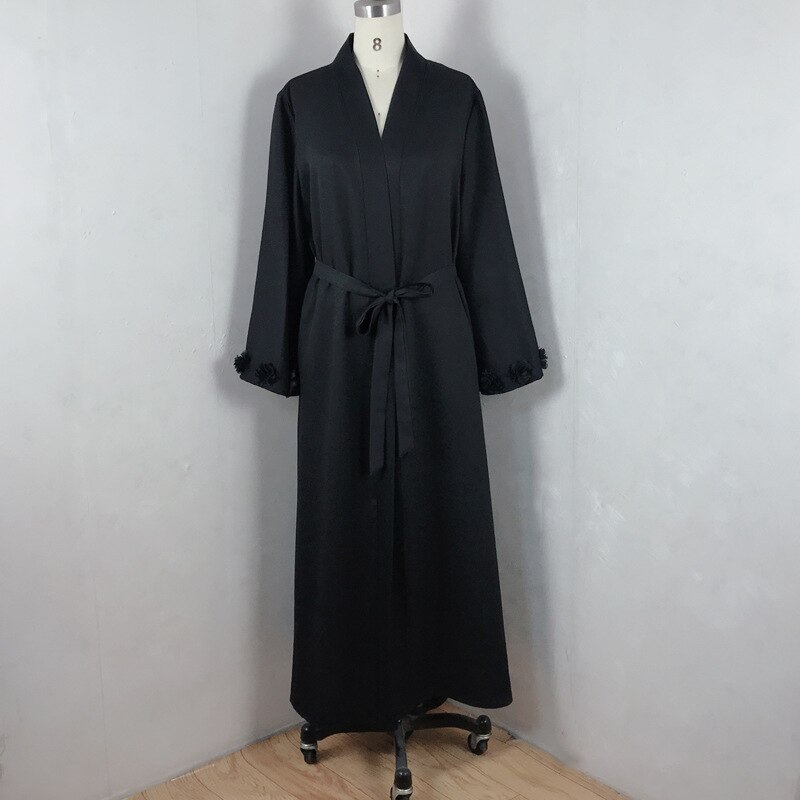 Eid Djellaba Abaya Dubai 3D Appliques Sleeves Muslim Dress Opened Abaya Dubai Turkey Muslim Dress Islam Abayas With Belt WY689 Eid Djellaba Abaya Dubai 3D Appliques Sleeves Muslim Dress Opened Abaya Dubai Turkey Muslim Dress Islam Abayas With Belt WY689