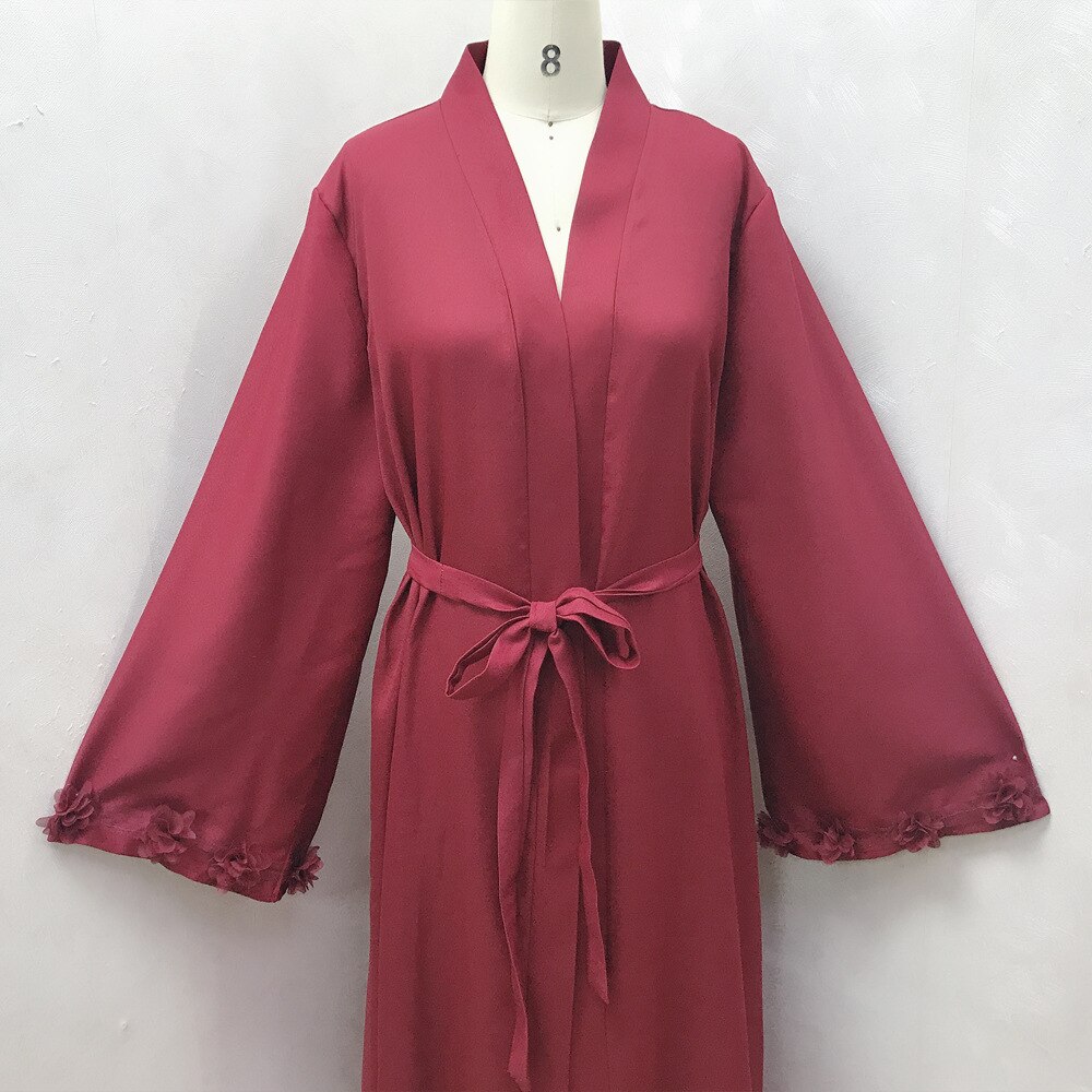 Eid Djellaba Abaya Dubai 3D Appliques Sleeves Muslim Dress Opened Abaya Dubai Turkey Muslim Dress Islam Abayas With Belt WY689 Eid Djellaba Abaya Dubai 3D Appliques Sleeves Muslim Dress Opened Abaya Dubai Turkey Muslim Dress Islam Abayas With Belt WY689