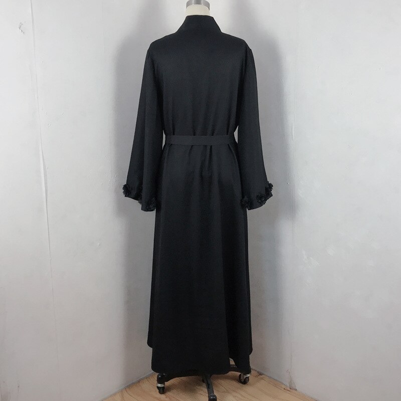 Eid Djellaba Abaya Dubai 3D Appliques Sleeves Muslim Dress Opened Abaya Dubai Turkey Muslim Dress Islam Abayas With Belt WY689 Eid Djellaba Abaya Dubai 3D Appliques Sleeves Muslim Dress Opened Abaya Dubai Turkey Muslim Dress Islam Abayas With Belt WY689