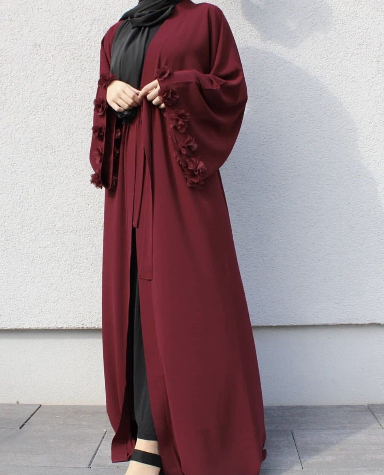 Eid Djellaba Abaya Dubai 3D Appliques Sleeves Muslim Dress Opened Abaya Dubai Turkey Muslim Dress Islam Abayas With Belt WY689 Eid Djellaba Abaya Dubai 3D Appliques Sleeves Muslim Dress Opened Abaya Dubai Turkey Muslim Dress Islam Abayas With Belt WY689