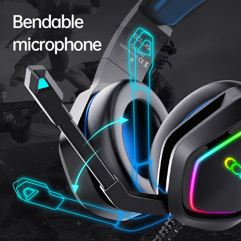 LeTi Gaming Headphones Surround Sound Stereo Game Earphone Wired Helmet Headset RGB Light with HD Microphone For Gamer PC Laptop LeTi Gaming Headphones Surround Sound Stereo Game Earphone Wired Helmet Headset RGB Light with HD Microphone For Gamer PC Laptop