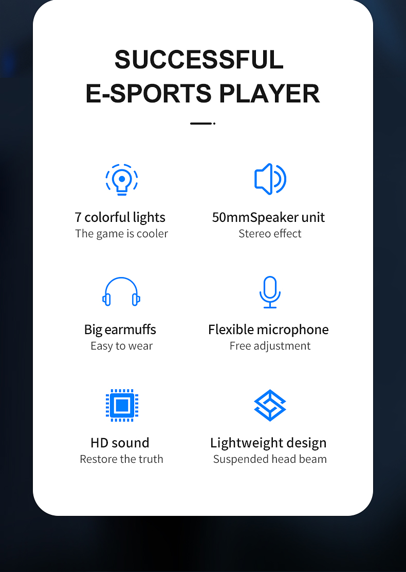 JIMARTI G60 Gaming Headsets Gamer Headphones Surround Sound Stereo Wired Earphones USB Microphone Colourful Light PCLaptop