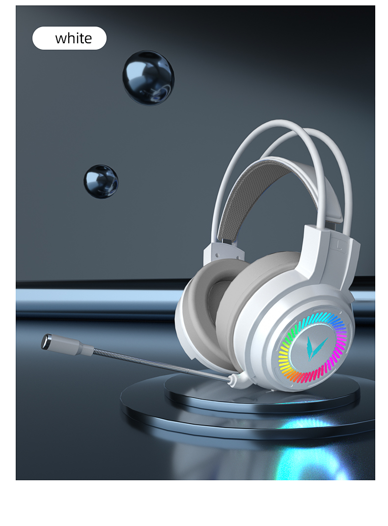 JIMARTI G60 Gaming Headsets Gamer Headphones Surround Sound Stereo Wired Earphones USB Microphone Colourful Light PCLaptop