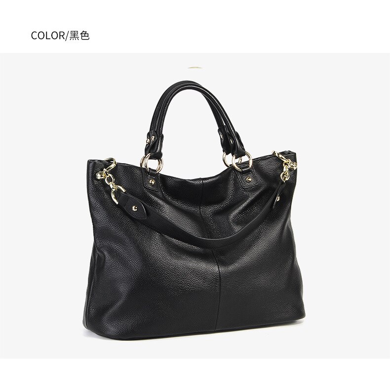 High-End First Layer Cowhide Ladies Handbags European And American Fashion Leather Handbags Shoulder Messenger Tote Bag35*15*28