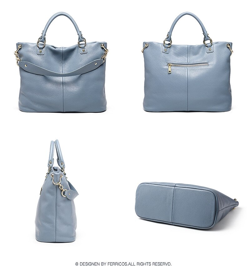 High-End First Layer Cowhide Ladies Handbags European And American Fashion Leather Handbags Shoulder Messenger Tote Bag35*15*28